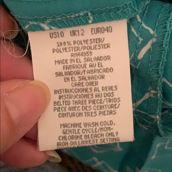 Vtg 80s/90s Leslie Fay turquoise dress - Picture 8 of 8